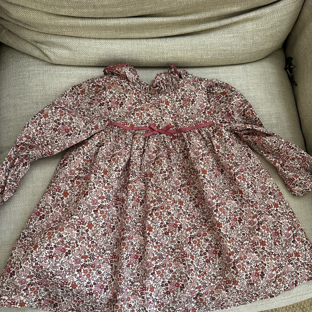Trotters London Floral Dress with Ruffle Trim 12-18 mo
